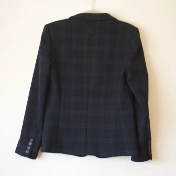 Vintage | Anne Klein Blue and Green Tartan Plaid Blazer - Size 4 - Picture 2 of 8